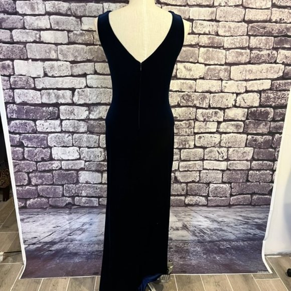 Reggio Vintage Blue V-Neck Sleeveless Dress Size 4 - Picture 8 of 13